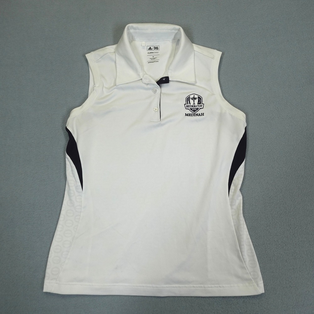 Adidas Polo Shirt Womens Medium White Ryder Cup 2012 Medinah Sleeveless Golf Top